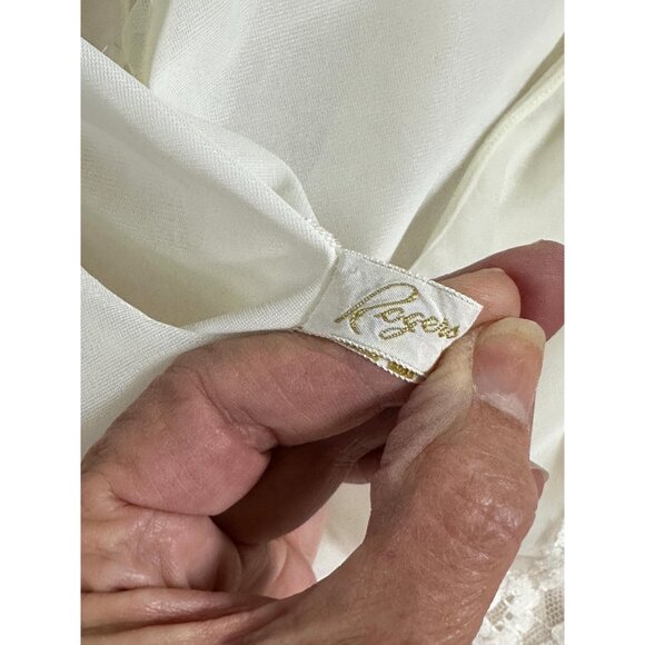 1950s white peignoir 2 pce set nightgown and robe by Rogers Size S - Picture 10 of 10